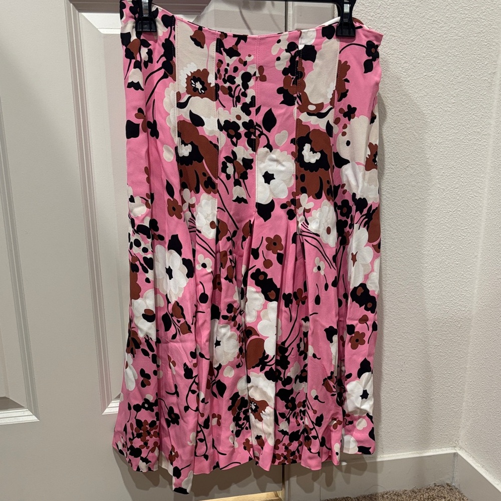 Veronica Beard pleated midi flower skirt